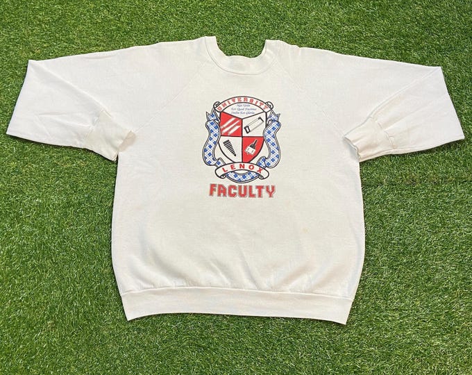 Vintage University Lenox Crewneck Sweatshirt Made USA Size Large L Quality Oversized Comfy Great Fit Original 90s Pull Over