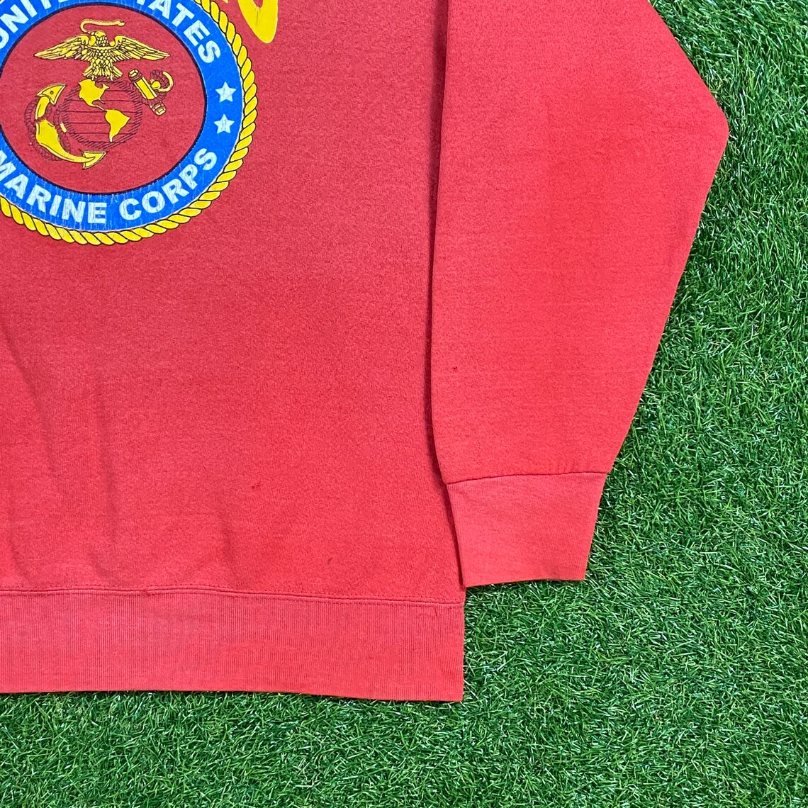 Vintage US Marines Corps Crewneck Sudadera Fruta Del Telar Etsy