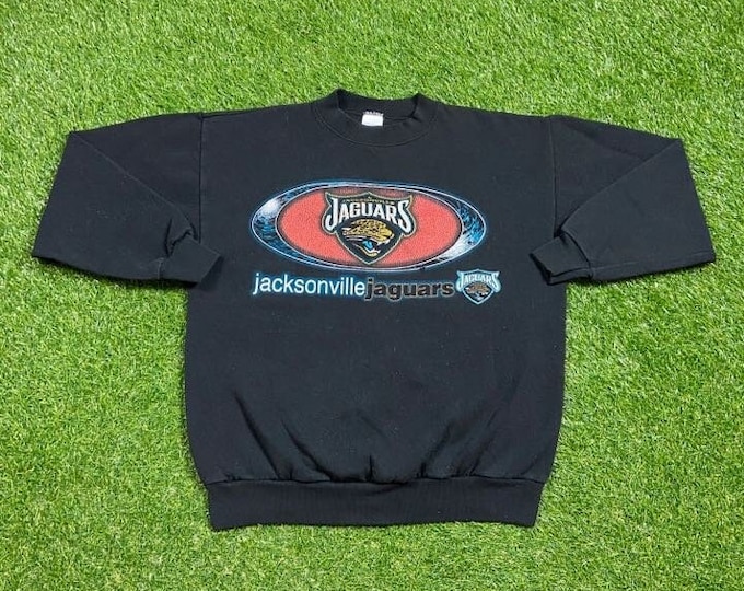 Vintage Jacksonville Jaguars Crewneck Sweatshirt Logo 7 Size Medium M NFL Football Jax Florida 1990s 90s Pull Over