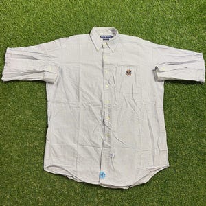 Vintage Polo Ralph Lauren Button Down Shirt Size Medium M Quality RL American Apparel Bear Horse 1990s 90s