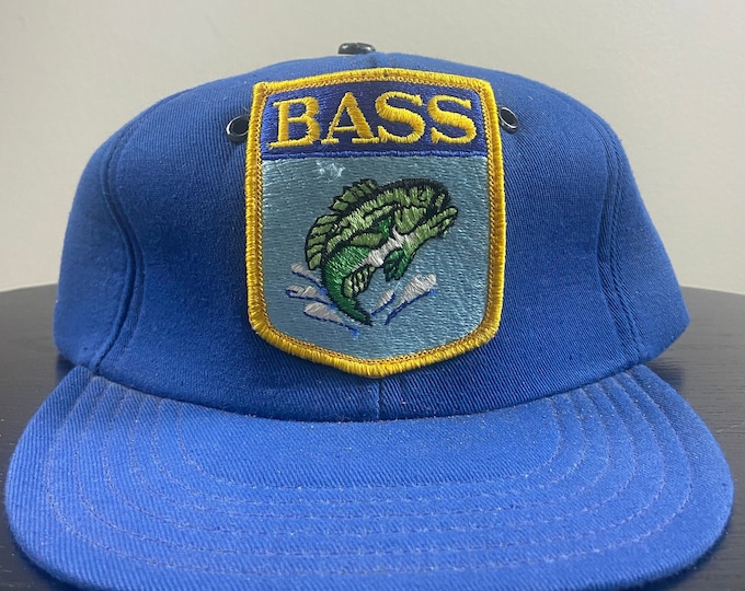 Vintage Bass Snapback Hat Outdoor Cap Made USA OSFA Bass Pro Shops Fishing Hunting Nature 1980s 80s Classic Original