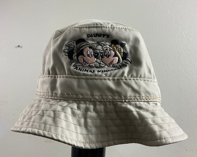 Vintage Animal Kingdom Bucket Hat Made USA Size Large L Walt Disney World Magic Kingdom WDW Disneyland Mickey Mouse 1990s 90s