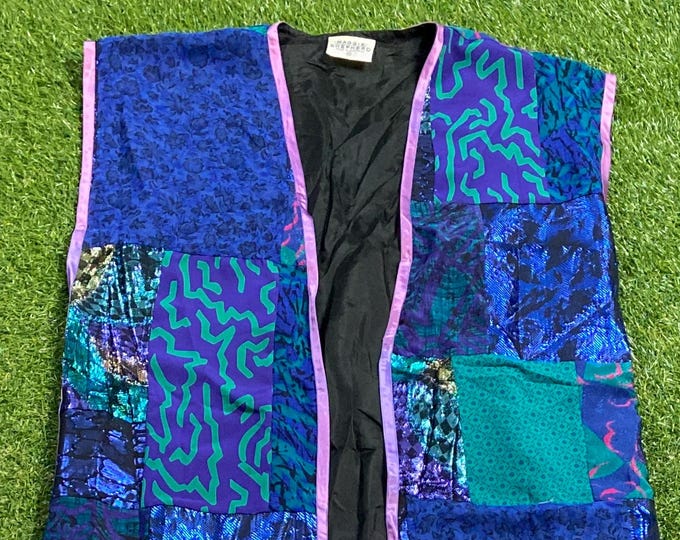 Vintage Multicolor Vest Maggie Shepherd Size Medium M Quality Great Fit Classic Artsy Fashion 1990s 90s