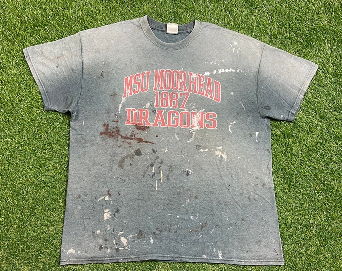 Vintage Minnesota State University Moorhead Dragons T Shirt Tee Gildan Size Xtra Large XL 1990s 90s