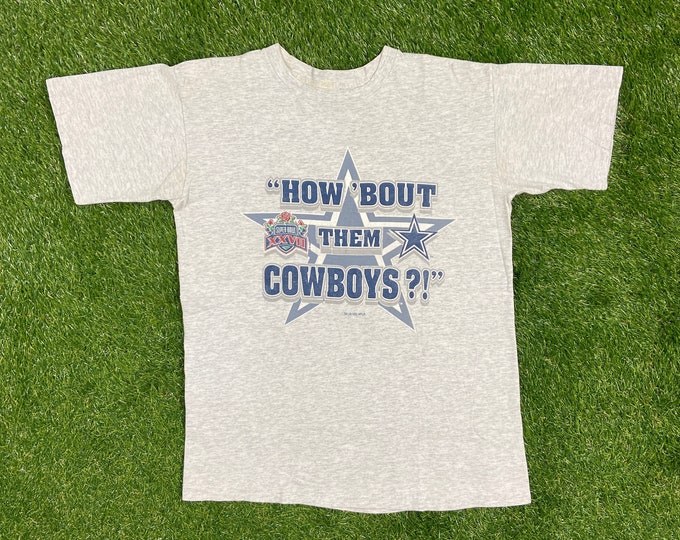 Vintage Dallas Cowboys How Bout them Cowboys T Shirt Tee Salem Sportswear Made USA Size Large L NFL Football Texas