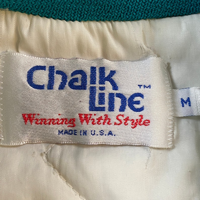 Vintage Charlotte Hornets bomberjacka Chalk Line Tillverkad i USA Storlek Medium M NBA Basketball North Carolina NC J. Cole 1990-talet 90-talet bild 9