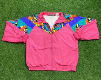 Vintage Graphic Windbreaker Zip up Jacket Longstreet Missy Size