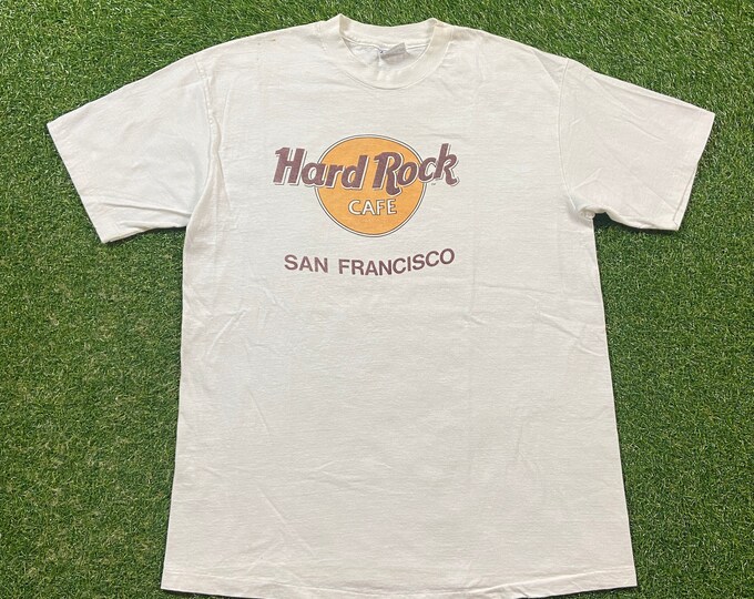 Vintage Hard Rock Cafe San Francisco T Shirt Tee Hanes Made USA Size Xtra Large XL Classic Music Hotel California 1990s 90s