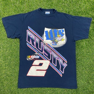 Vintage Rusty Wallace #2 T Shirt Tee Tultex Size Large L NASCAR Daytona 500 Racing Car 90s Classic