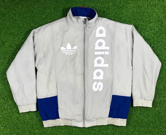 Vintage Adidas Team ausgestellt Jacke Zip Up groBe 1980 80er Jahre warm gemutlich bequem selten rot blau Tre Folie gemacht USA Mantel alle uber Olympischen Spiele Sport Etsy