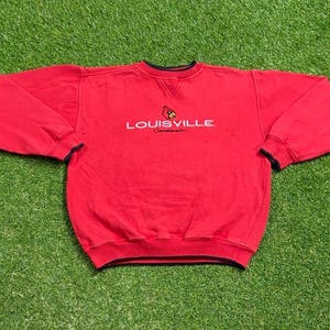Bluza z okrągłym dekoltem Vintage University of Louisville, rozmiar M, Cardinals Kentucky NCAA College Basketball Pull Over, lata 90. XX wieku