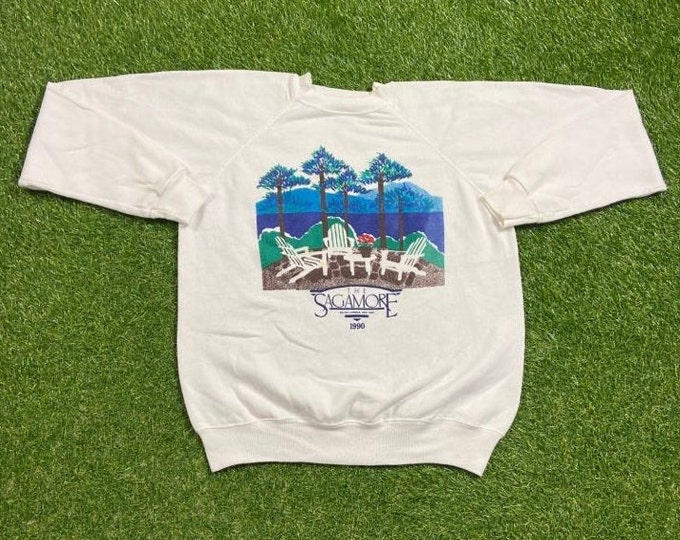 Vintage The Sagamore Crewneck Sweatshirt Size Small S National Historic Site National Park Upstate New York Cove Neck 1990s 90s Pull Over