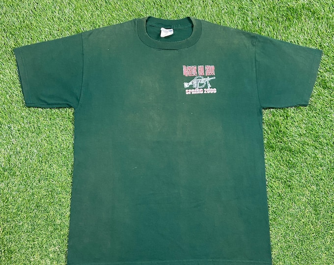 Vintage Machine Gun Shoot Gun Range T Shirt Tee Jerzees Size Xtra Large XL Kentucky NRA National Rifle Association of America Hunt Nature