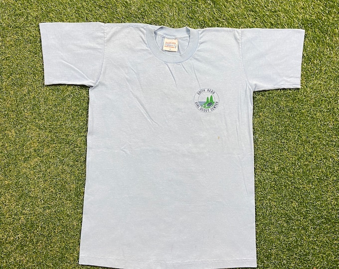 Vintage Edith Read Girl Scout Center T Shirt Tee Tennessee River Made USA Size Medium M Camp Woods Cookies New York