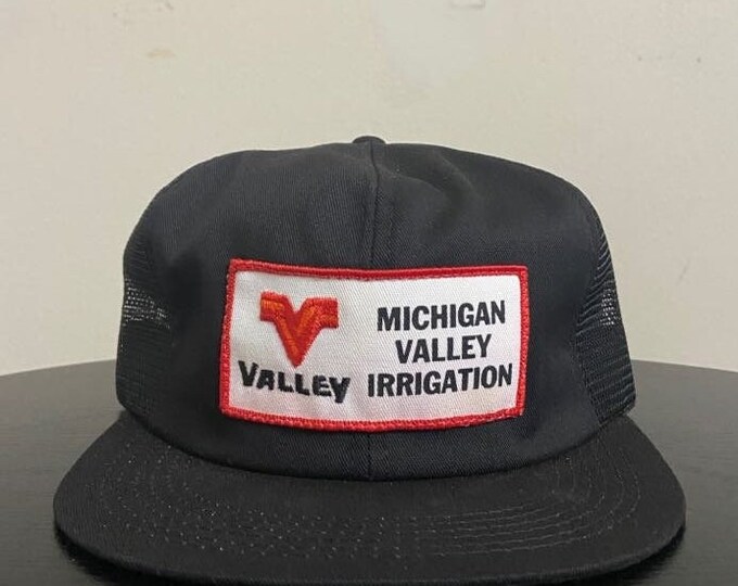 Vintage Valley Snapback Hat Made USA OSFA Michigan Valley Irrigation Agricultural Gardening 1980s 80s K Brand Trucker Hats
