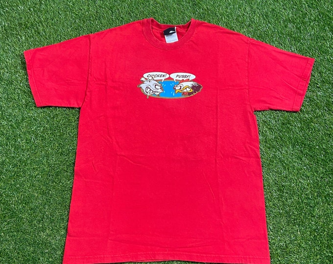 Vintage No Fear T Shirt Tee Size Large L Authentic Classic Street Wear 1990s 90s Skate Chicken