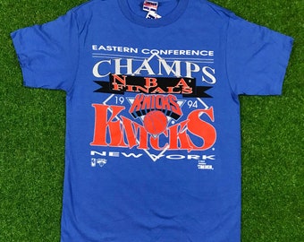 Vintage New York Knicks T Shirt Eastern Conference Champs 1994 90s Striped Trench Made USA Tee Deadstock New With Tags Brand NEW NBA
