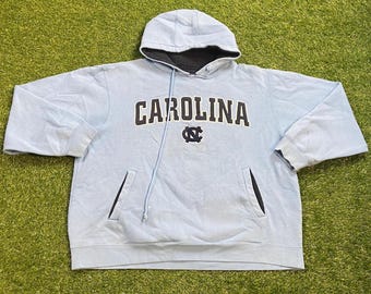 Vintage UNC University of North Carolina Tar Heels Hoodie Sweatshirt Champs Size Xtra Large XL NCAA College Basketball Air Jordan Pull Over