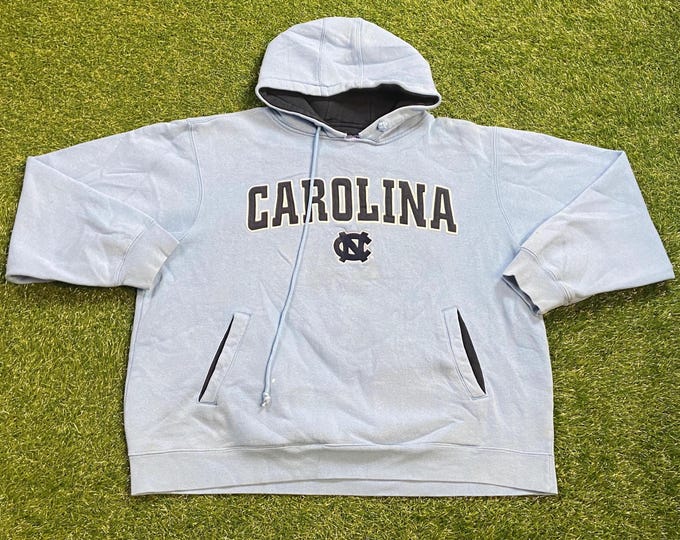 Vintage UNC University of North Carolina Tar Heels Hoodie Sweatshirt Champs Size Xtra Large XL NCAA College Basketball Air Jordan Pull Over