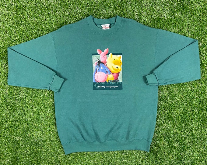 Vintage Winnie the Pooh Bear Crewneck Sweatshirt The Disney Store Brand NEW Large Walt Disney World 90s Wdw Disneyland Piglet Pull Over