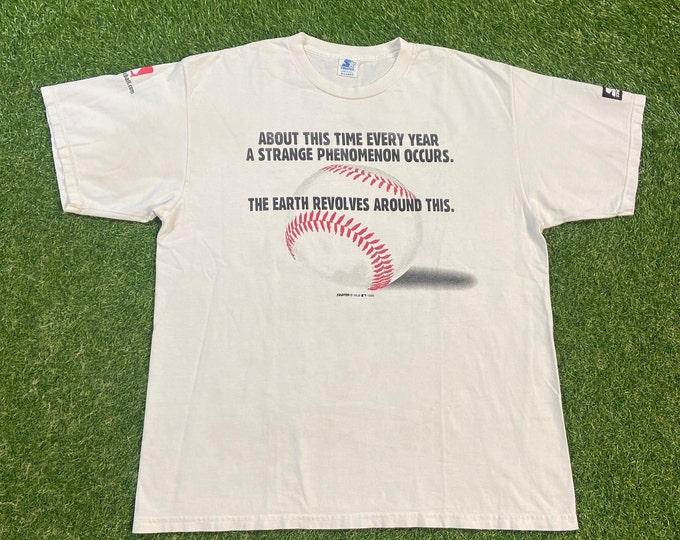 Vintage MLB Baseball T Shirt Tee Starter Made USA Size Xtra Large XL Cooperstown Major League Baseball 1990s 90s