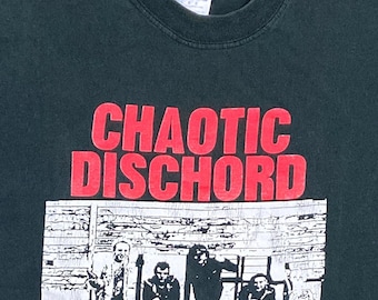 CHAOTIC DISCHORD カットオフTシャツ　ビンテージ Vintage Chaotic Dischord T Shirt Tee Jerzees Size Large L Rock