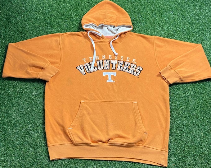 Vintage Tennessee Volunteers Hoodie Sweatshirt Size Large L NCAA College Football SEC Knoxville 1990s 90s Pull Over Oversized