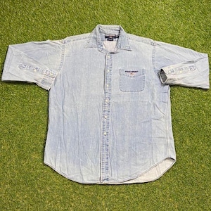 Vintage Polo Sport Ralph Lauren Button Down Shirt Size Large L Quality RL American Apparel Bear Horse 1990s 90s