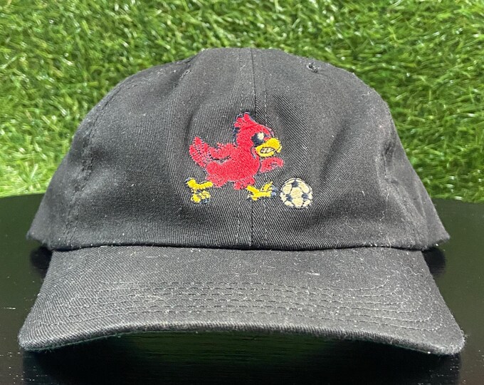 Vintage University of Louisville Cardinals Snapback Hat Made USA OSFA Kentucky NCAA College Soccer Futbol 1990s 90s