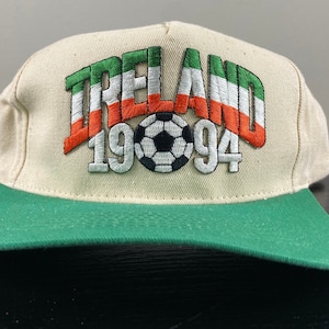 Vintage Irland Fußball Team Snapback Hut KC OSFA Wm Kappe Irish Futbol Football Europe 1990er 90er Jahre