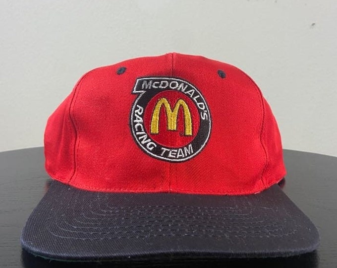 Vintage McDonald's Racing Team Snapback Hat KC Caps OSFA Burger King Wendy's McDonald's Fast Food Coke Classic 1990s 90s