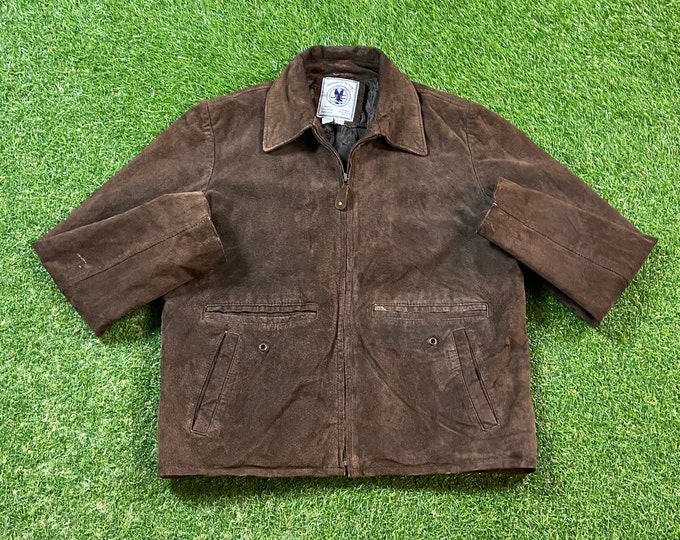 Vintage Brown Jacket JLC American Classics Size Small S Classic Apparel Quality Fit Cozy Very Warm Coat 1990s 90s