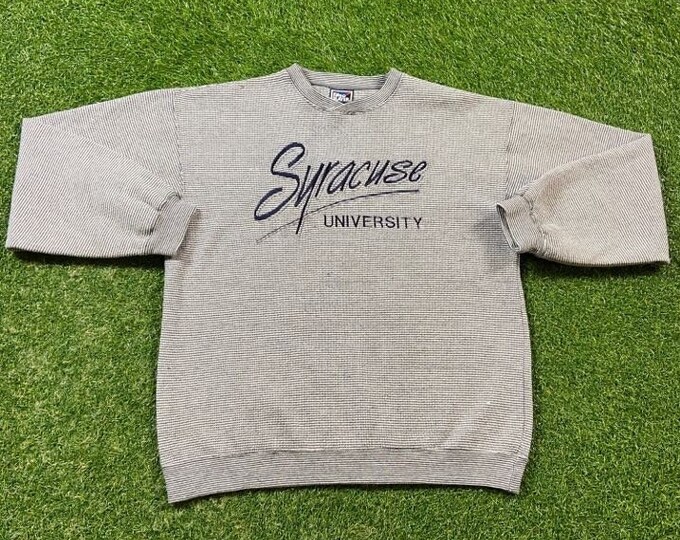 Vintage Syracuse University Crewneck Sweatshirt Pro Player Size Medium M New York Orangemen NCAA College Basketball Ny 1990s 90s Pull Over