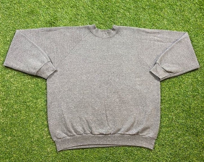 Vintage Plain Gray Crewneck Sweatshirt Made USA Size Xtra Large XL Quality 1990's Oversized Comfy Great Fit Original 90s Pull Over Tri Blend