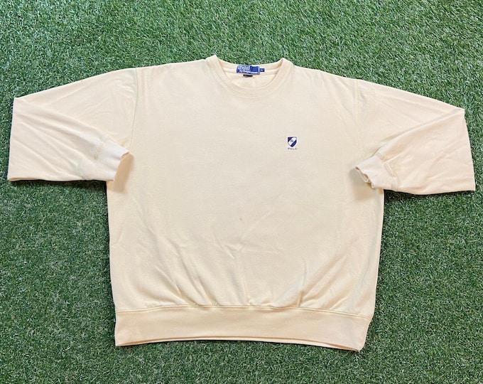 Vintage Polo Ralph Lauren Crewneck Sweatshirt Size Large L Quality 90s RL American Apparel Bear Pull Over Oversized Thermal