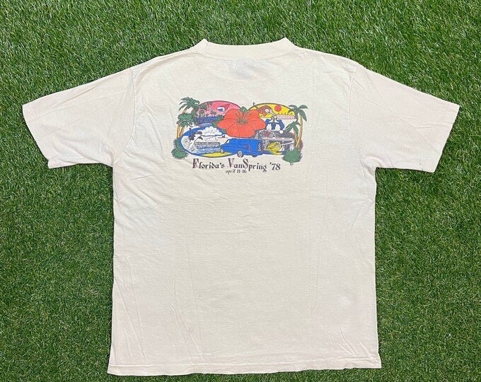 Vintage Florida's Van Spring 1978 T Shirt Tee Anvil Made USA Size Xtra Large XL 1970s 70s