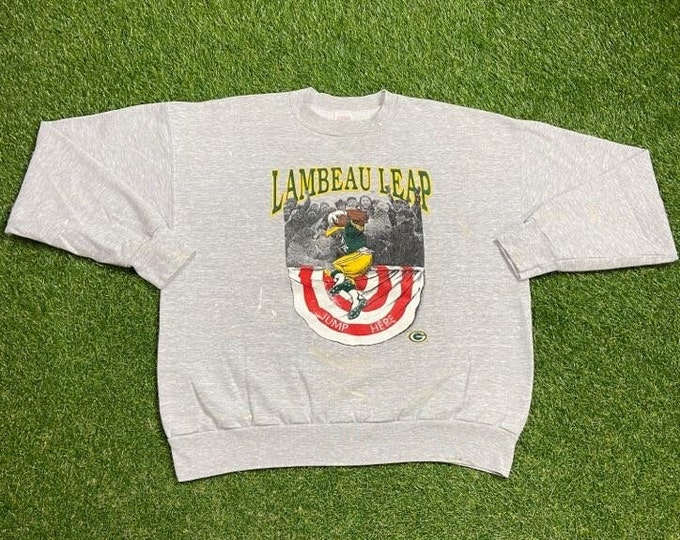 Vintage Green Bay Packers Crewneck Sweatshirt Hugger Made USA Size XL NFL Football Lambeau Field Wisconsin Cheese Heads Favre 90s Pull Over