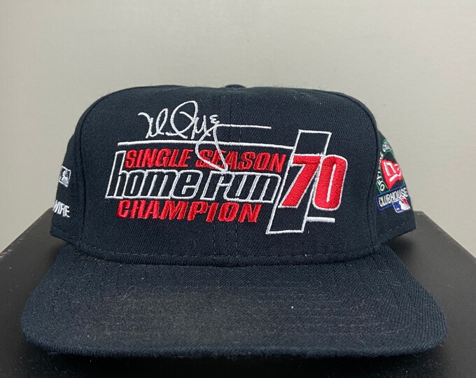Vintage St Louis Cardinals Mark McGwire Home Run Record Snapback Hat MLB Baseball Missouri New Era Made USA 90s Cards