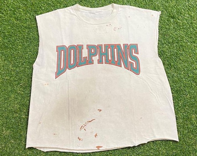Vintage Miami Dolphins T Shirt Tee Size Medium M NFL Football 305 Florida Dan Marino 1990s 90s