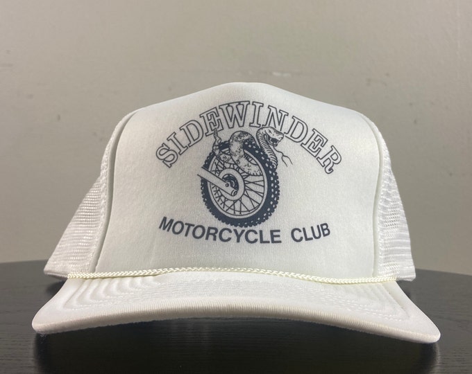 Vintage Sidewinder Motorcycle Club Snapback Hat OSFA Bike Week Daytona Beach Florida Harley Davidson HOG Motorcycle Truckers Biker 1990s 90s