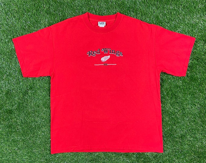 Vintage Detroit Red Wings T Shirt Tee Lee Sport Size Xtra Large XL NHL Hockey 1990s 90s Michigan