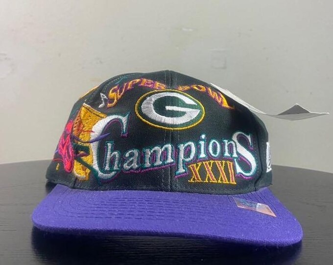 Vintage Green Bay Packers Super Bowl XXXI Snapback Hat Cap OSFA NFL Football Wisconsin Pack Cheese Head Favre 1990s 90s