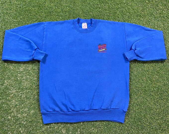 Vintage Wild West Casino Crewneck Sweatshirt Jerzees Size Large L Atlantic City New Jersey Casino Hotel Resort 1990s 90s Pull Over Oversized