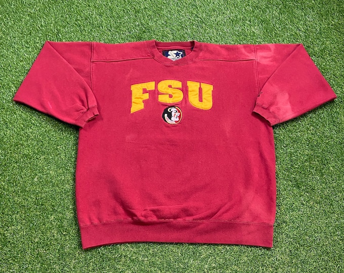Vintage Florida State University Seminoles Crewneck Sweatshirt Starter Size XL NCAA College Football FSU 1990s 90s Pull Over Oversized