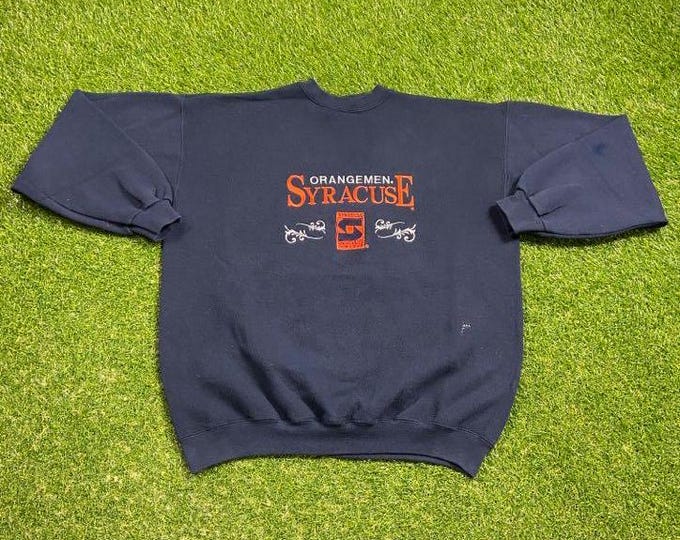 Vintage Syracuse University Crewneck Sweatshirt Made USA Size Large L New York Orangemen NCAA College Basketball Ny 1990s 90s Pull Over