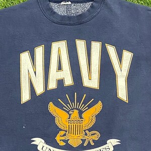 P&B US Navy Blue Crewneck Sweatshirt | Military Training Gear Style, 50/50 Cotton Polyester