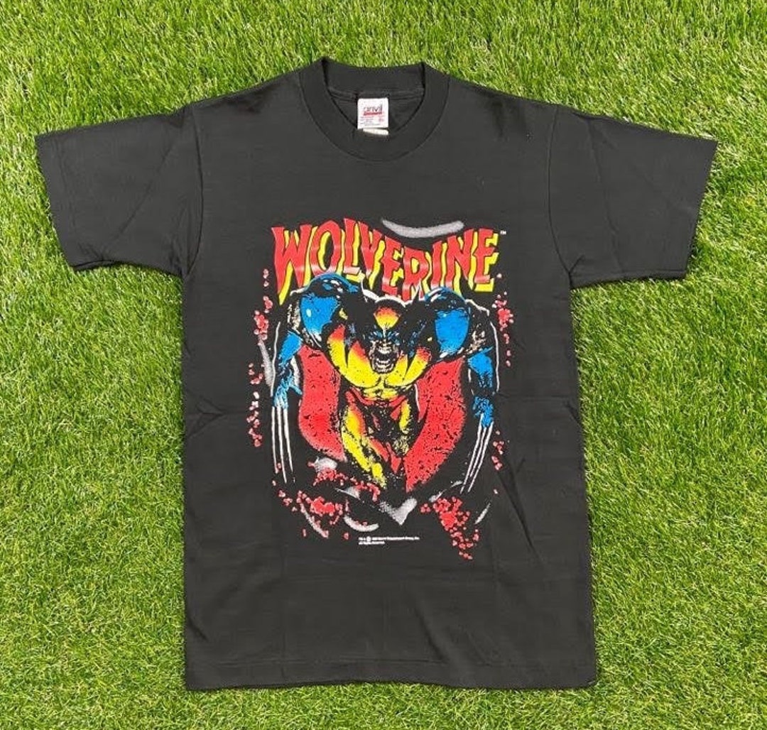 Vintage X Men Wolverine 1993 T Shirt Tee Anvil Marvel Comics Made USA Size Youth XL Fits Like