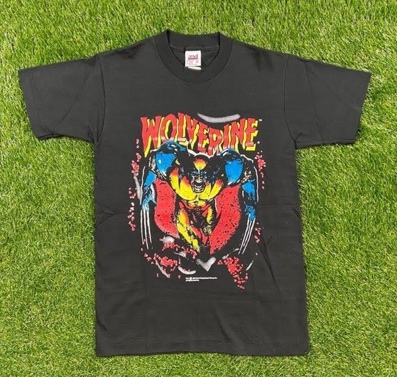 Vintage 1990s Kids Marvel Wolverine Tshirt Comic Superhero Graphic Crewneck Youth Size 6 Made on USA Kleding Unisex kinderkleding Tops & T-shirts T-shirts T-shirts met print 