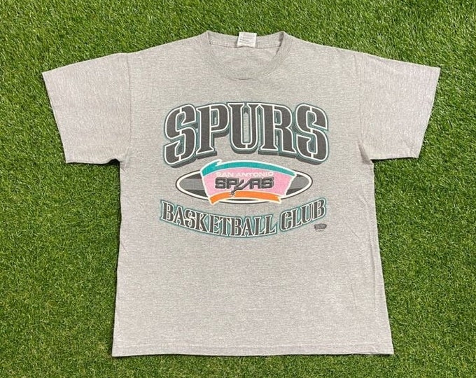 Vintage San Antonio Spurs T Shirt Tee Size Large L NBA Basketball Texas Tim Duncan 1990s 90s