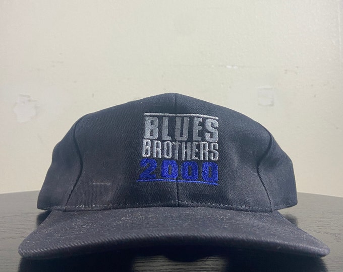 Vintage Blues Brothers 2000 Strap Back Hat Headmaster OSFA Universal Pictures Musical Comedy 1998 Sequel Film Movie Promo 1990s 90s